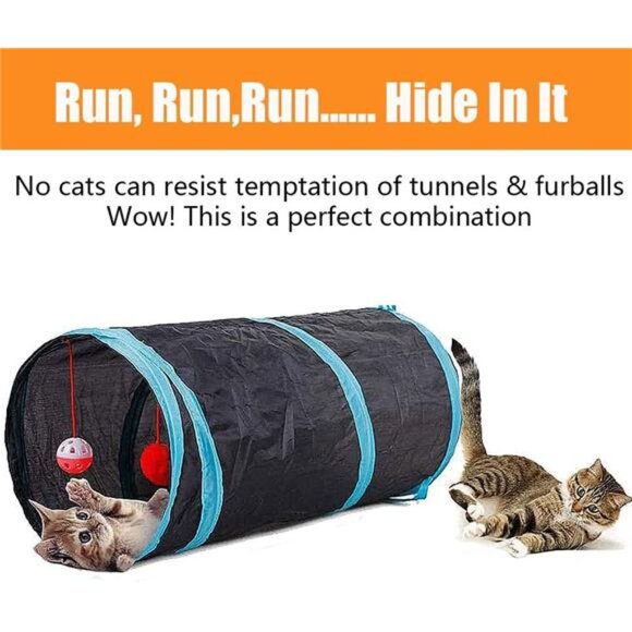 21 Pcs Cat Toys for Indoor Cats Collapsible Cat Tunnel Interactive Feather - Picture 5 of 16
